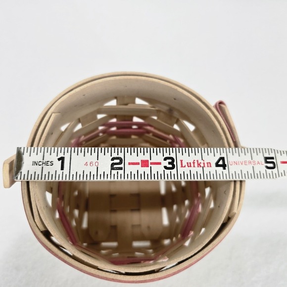 Longaberger Basket American Cancer Society White Washed Pink Blonde Handle 2002 - Picture 9 of 11